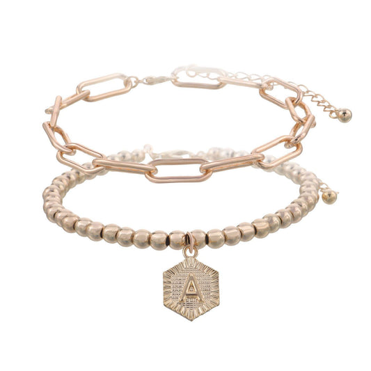 Punk Multilayer Chain Charm Bracelet Heart Cross Coin Jewellery