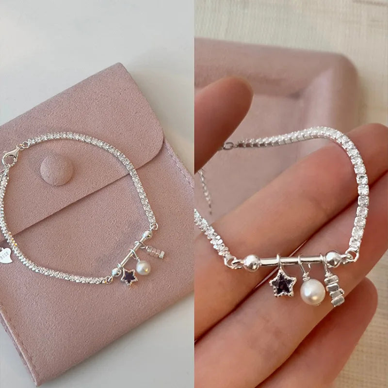 VENTFILLE 925 Sterling Silver Butterfly Bracelet for Girl Bead String Design Insect Fashion Versatile Jewelry Gift Dropshipping