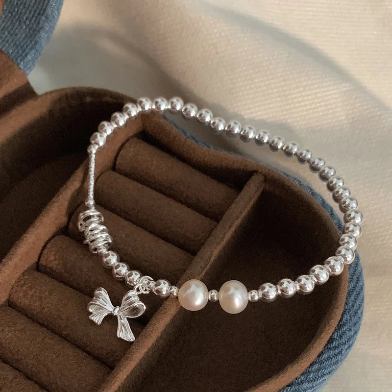 VENTFILLE 925 Sterling Silver Butterfly Bracelet for Girl Bead String Design Insect Fashion Versatile Jewelry Gift Dropshipping