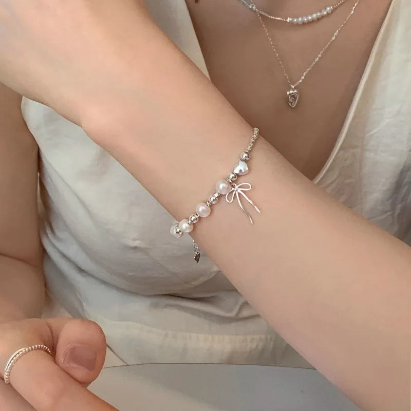 VENTFILLE 925 Sterling Silver Butterfly Bracelet for Girl Bead String Design Insect Fashion Versatile Jewelry Gift Dropshipping