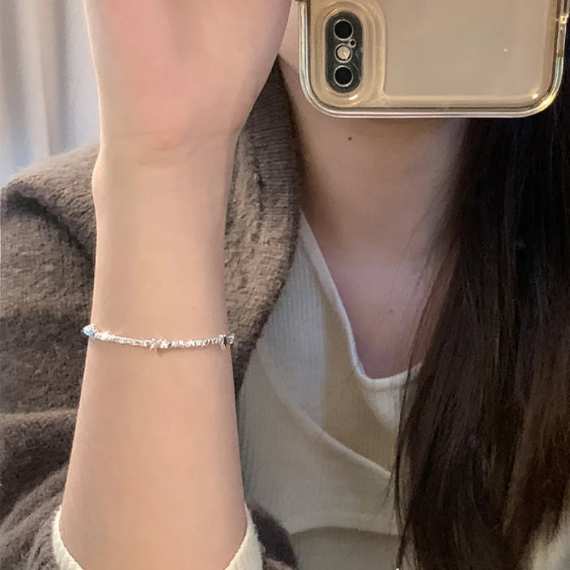 VENTFILLE 925 Sterling Silver Butterfly Bracelet for Girl Bead String Design Insect Fashion Versatile Jewelry Gift Dropshipping