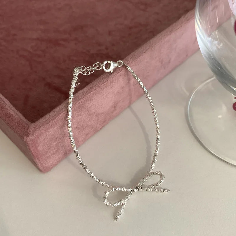 VENTFILLE 925 Sterling Silver Butterfly Bracelet for Girl Bead String Design Insect Fashion Versatile Jewelry Gift Dropshipping