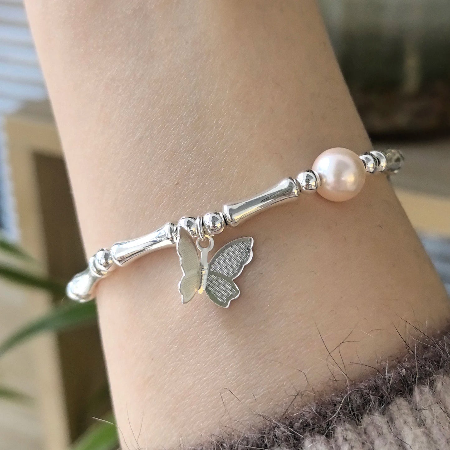 VENTFILLE 925 Sterling Silver Butterfly Bracelet for Girl Bead String Design Insect Fashion Versatile Jewelry Gift Dropshipping