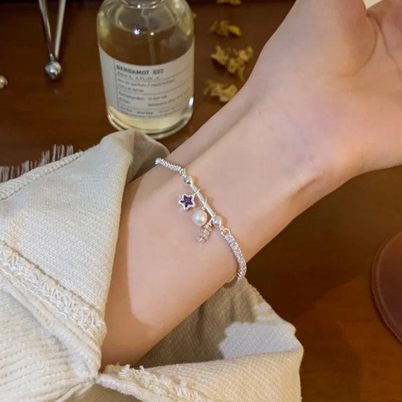 VENTFILLE 925 Sterling Silver Butterfly Bracelet for Girl Bead String Design Insect Fashion Versatile Jewelry Gift Dropshipping