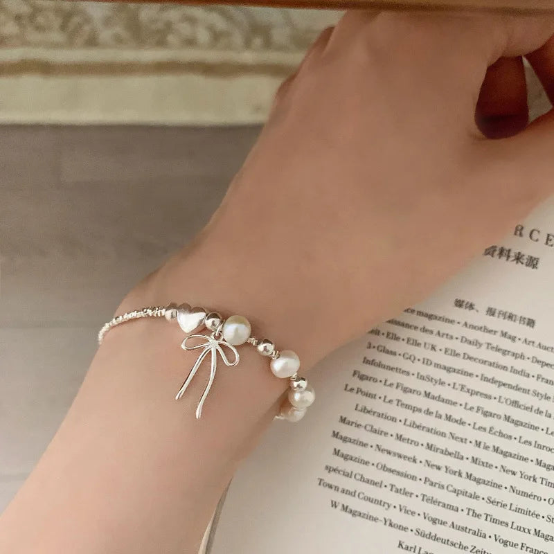 VENTFILLE 925 Sterling Silver Butterfly Bracelet for Girl Bead String Design Insect Fashion Versatile Jewelry Gift Dropshipping