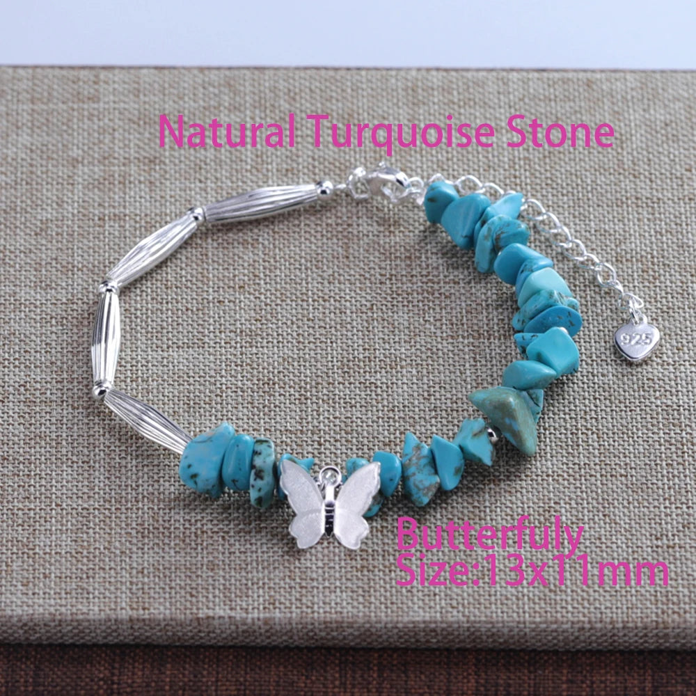 VENTFILLE 925 Sterling Silver Butterfly Bracelet for Girl Bead String Design Insect Fashion Versatile Jewelry Gift Dropshipping