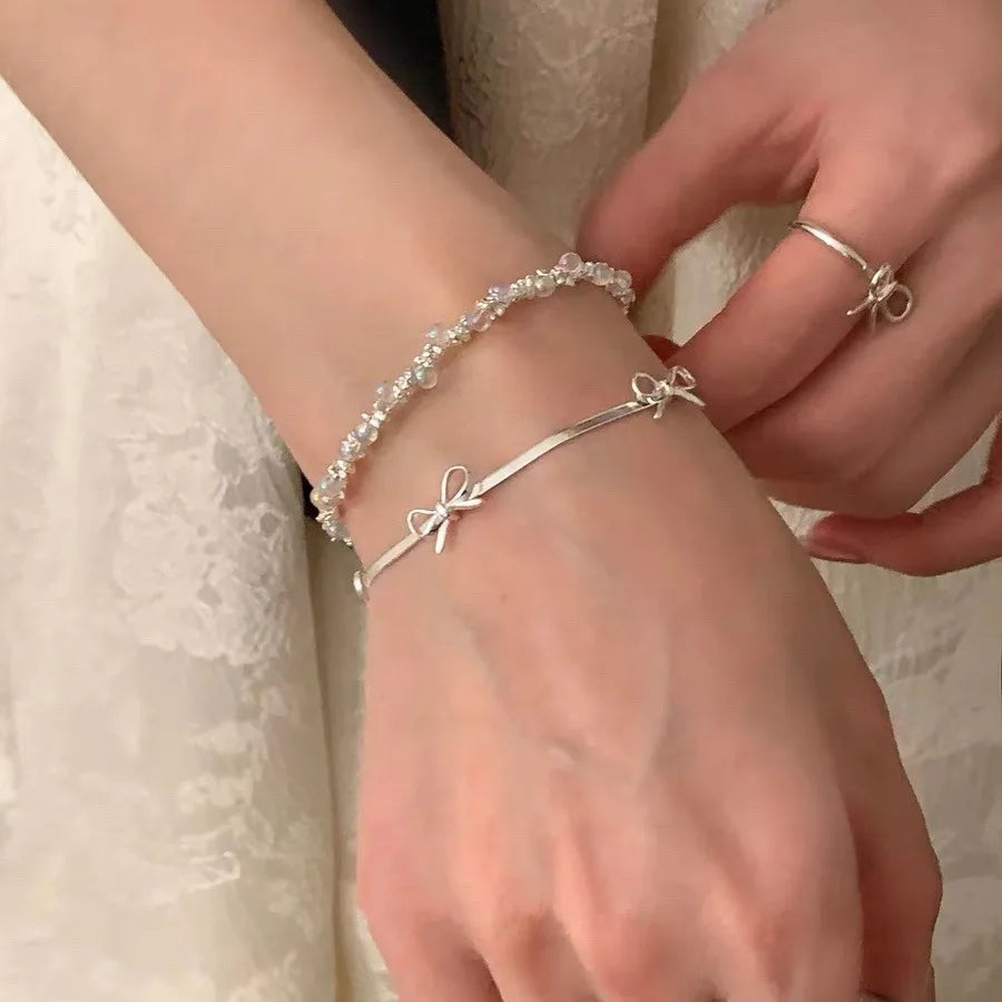 VENTFILLE 925 Sterling Silver Butterfly Bracelet for Girl Bead String Design Insect Fashion Versatile Jewelry Gift Dropshipping