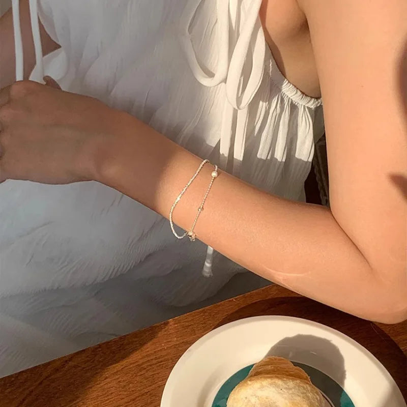 VENTFILLE 925 Sterling Silver Butterfly Bracelet for Girl Bead String Design Insect Fashion Versatile Jewelry Gift Dropshipping