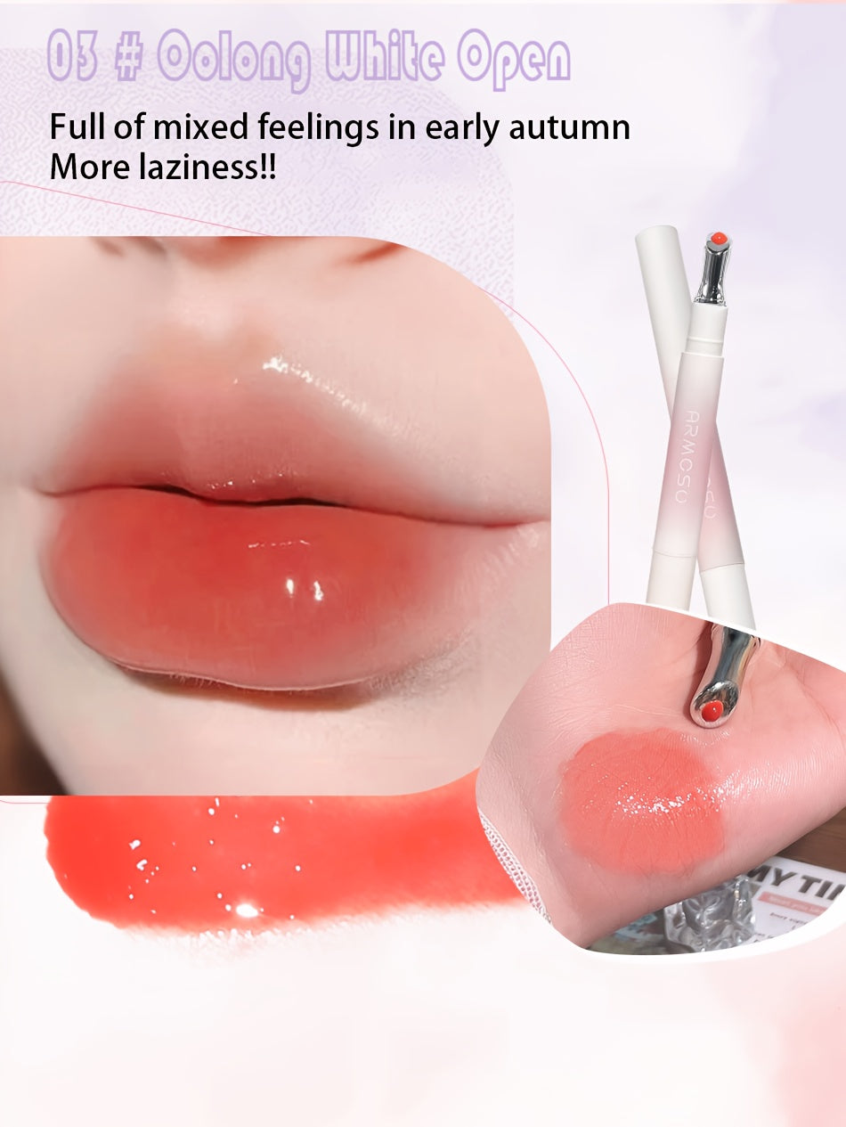 ARMOSU Glossy Lip Gloss - Moisturizing And Non-Fading Lip Glaze - Long-Lasting Color with Low Saturation, a Fall And Winter Bestseller, Creates a Plump And Sophisticated Lip Look, Available in Six Popular Shades - Perfect for