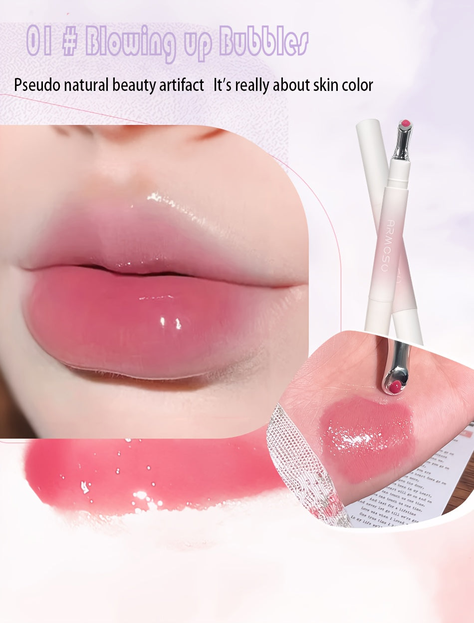 ARMOSU Glossy Lip Gloss - Moisturizing And Non-Fading Lip Glaze - Long-Lasting Color with Low Saturation, a Fall And Winter Bestseller, Creates a Plump And Sophisticated Lip Look, Available in Six Popular Shades - Perfect for