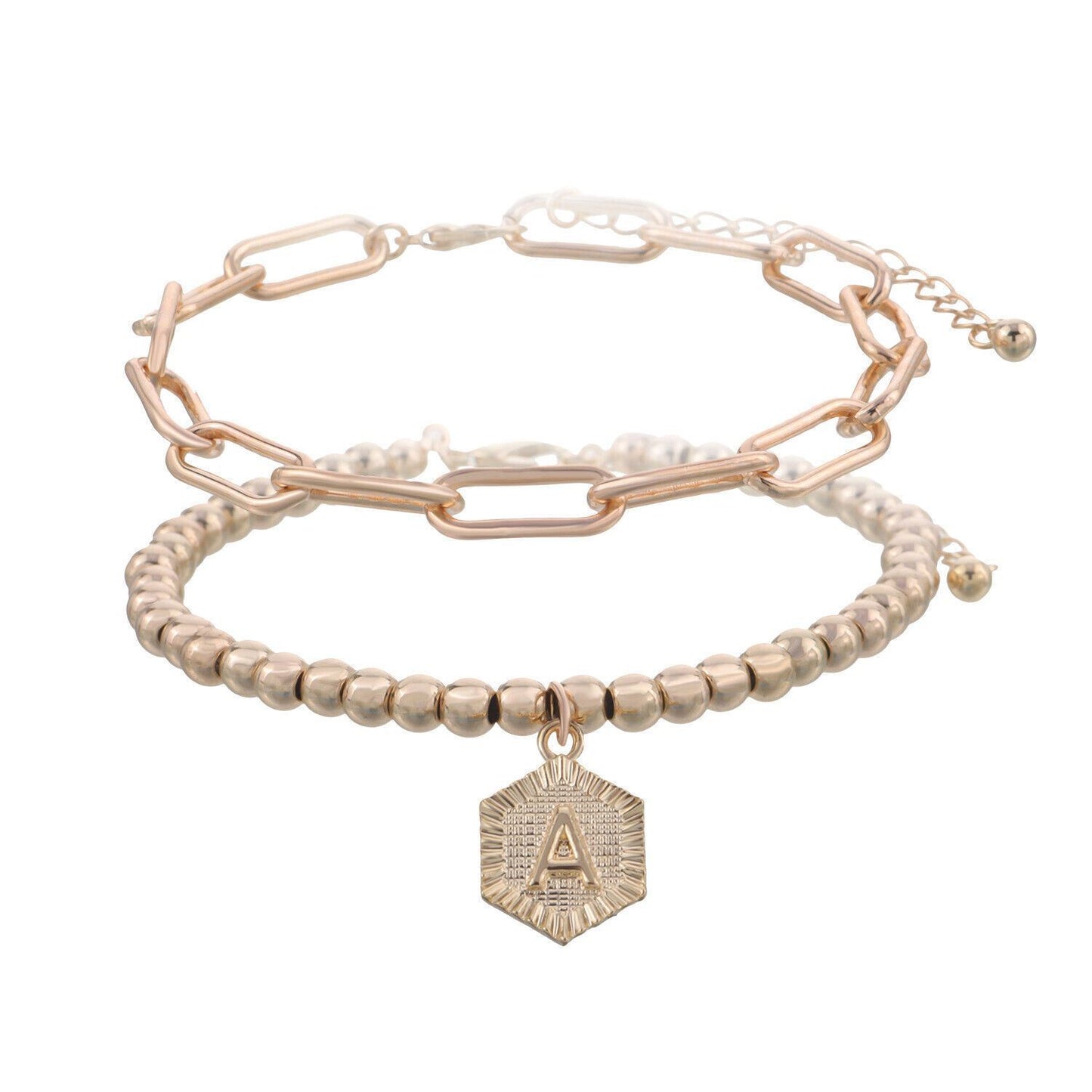 Punk Multilayer Chain Charm Bracelet Heart Cross Coin Jewellery